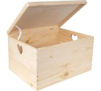 Creative Deco Caisse Bois Rangement 40x30x24cm - Boîte de Rangement Bois - Boite Rangement Cuisine - Caisse de Rangement Couvercle