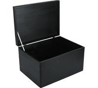 Creative Deco Boite Rangement en Bois Noir | 40 x 30 x 24 cm (+/- 1 cm) | avec Couvercle | Boite en Bois | Boite a Souvenir | Boîte Caisse Malle Coffre | Brut ET Non PONCÉ
