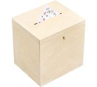 Creative Deco Boite de Rangement en Bois Non Peint 29 x 25 x 30 cm Cartes Mariage Beige G