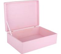 Creative Deco Boite Rangement en Bois Rose | 40 x 30 x 14 cm (+/- 1 cm) | avec Couvercle | Boite en Bois | Boite a Souvenir | Boîte Caisse Malle Coffre | Brut ET Non PONCÉ
