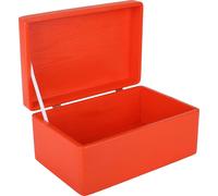 Creative Deco Boite de Rangement en Bois Rouge 30 x 20 x 14 cm (+/- 1 cm)