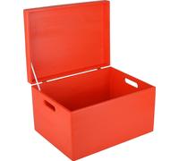 Creative Deco Boite Rangement en Bois Rouge 40 x 30 x 24 cm (+/- 1 cm) Coffre BRUT Rouge G