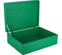 Creative Deco Boite Rangement en Bois Vert | 40 x 30 x 14 cm (+/- 1 cm) | avec Couvercle | Boite en Bois | Boite a Souvenir | Boîte Caisse Malle Coffre | Brut ET Non PONCÉ