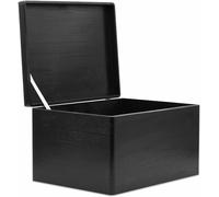 Creative Deco Boite Rangement en Bois Noir | 40 x 30 x 24 cm (+/- 1 cm) | avec Couvercle | Boite en Bois | Boite a Souvenir | Boîte Caisse Malle Coffre | BRUT ET NON PONCÉ
