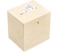 Creative Deco Boîte en Bois Naturel avec Couvercle et Clé - 29 x 25 x 30 cm