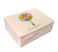 Creative Deco - Boîte en Bois Personnalisée - Cadeau Texte Désiré - Style Classique - Taille 40 x 30 x 14 cm - Organisable avec Diviseurs et Séparateurs