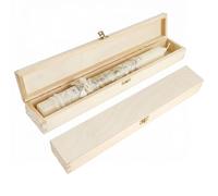 Creative Deco Boîte en Bois pour Bougies de Baptême et de Communion 47 x 7 x 5,5 cm | Boîte en Pin Naturel | Cadeau de Baptême pour Filles et Garçons | Boîte à Souvenirs et de Rangement