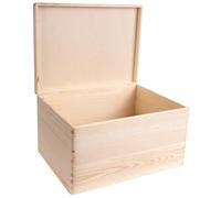 Creative Deco Boite Rangement en Bois | 40 x 30 x 24 cm (+/- 1 cm) | Non Peint | avec Couvercle | Boite en Bois | Boite a Souvenir | Boîte Caisse Malle Coffre | Brut ET Non PONCÉ