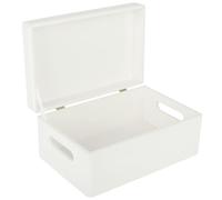 Creative Deco Boite de Rangement en Bois Blanc 30 x 20 x 14 cm (+/-1cm)