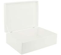 Creative Deco Boite Rangement en Bois Blanc | 40 x 30 x 14 cm (+/- 1 cm) | avec Couvercle | Boite en Bois | Boite a Souvenir | Boîte Caisse Malle Coffre | BRUT ET NON PONCÉ