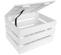 Creative Deco Boite Rangement en Bois Blanc | 40 x 30 x 22 cm