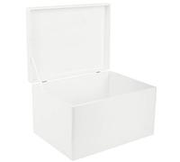 Creative Deco Boite Rangement en Bois Blanc | 40 x 30 x 24 cm (+/- 1 cm) | avec Couvercle | Boite en Bois | Boite a Souvenir | Boîte Caisse Malle Coffre | Brut ET Non PONCÉ