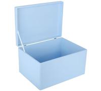 Creative Deco Boite Rangement en Bois Bleu | 40 x 30 x 24 cm (+/- 1 cm) | avec Couvercle | Boite en Bois | Boite a Souvenir | Boîte Caisse Malle Coffre | Brut ET Non PONCÉ
