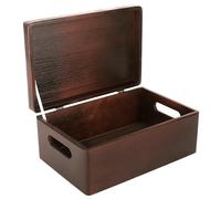 Creative Deco Boite Rangement en Bois Marron | 30 x 20 x 14 cm (+/- 1 cm) | Couvercle et Poignées | Boite en Bois | Boite a Souvenir | Boîte Caisse Malle Coffre | BRUT ET NON PONCÉ