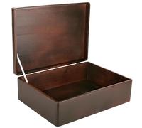 Creative Deco Boite Rangement en Bois Marron | 40 x 30 x 14 cm (+/- 1 cm) | avec Couvercle | Boite en Bois | Boite a Souvenir | Boîte Caisse Malle Coffre | BRUT ET NON PONCÉ