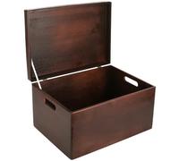 Creative Deco Boite Rangement en Bois Marron | 40 x 30 x 24 cm (+/- 1 cm) | avec Couvercle et Poignées | Boite en Bois | Boite a Souvenir | Boîte Caisse Malle Coffre | BRUT ET NON PONCÉ