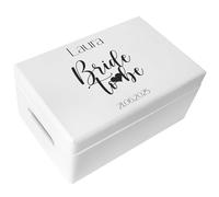 Creative Deco Cadeau de Mariage Fiançailles pour EVJF Personnalisé Blanc | Boîte à Souvenirs pour Enterrement de Vie de Jeune Fille | Coffret Cadeaux Personnalisable Future Mariée | Boîte en bois