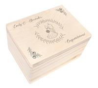 Creative Deco Cadeau de Mariage Personnalisé | Boîte à Souvenirs de Mariage | Coffret Cadeaux Personnalisable Jeunes Mariés/Couple | Motif de Mariage Multiple | Boîte en Bois