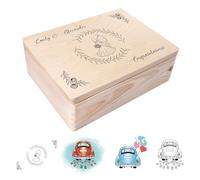 Creative Deco Cadeau de Mariage Personnalisé | Boîte à Souvenirs de Mariage | Coffret Cadeaux Personnalisable Jeunes Mariés/Couple | Motif de Mariage Multiple | Boîte en Bois