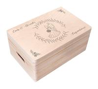 Creative Deco Cadeau de Mariage Personnalisé - Couple avec Brindilles | Boîte à Souvenirs de Mariage | Coffret Cadeaux Personnalisable Jeunes Mariés | Boîte en Bois