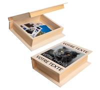 Creative Deco Cadeau Personnalisé Boîte à Livre Texte Souhaité + Photo | 24 x 19 x 7,5 cm | Boîte en Bois | Votre Propre Cadeau Personnalisé | Coffret Cadeau | pour Femme, Homme et Couple