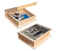 Creative Deco Cadeau Personnalisé Boîte à Livre Votre Photo | 24 x 19 x 7,5 cm | Boîte en Bois | Votre Propre Cadeau Personnalisé avec Photo ou Image | Coffret Cadeau | pour Femme, Homme et Couple