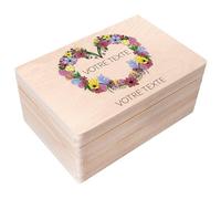 Creative Deco Cadeau Personnalisé Texte Désiré Boîte en Bois - Floral 1 | Votre Cadeau Personnalisé Individuel avec n’Importe Quel Texte | Coffret Cadeau Personnalisable | Femmes, Hommes et Couples