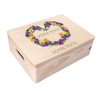 Creative Deco Cadeau Personnalisé Texte Désiré Boîte en Bois - Floral 2 | Votre Cadeau Personnalisé Individuel avec n’Importe Quel Texte | Coffret Cadeau Personnalisable | Femmes, Hommes et Couples