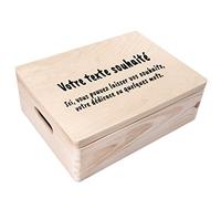 Creative Deco Cadeau Personnalisé Texte Désiré Boîte en Bois | Votre Cadeau Personnalisé Individuel avec n’Importe Quel Texte | Coffret Cadeau Personnalisable | Femmes, Hommes et Couples