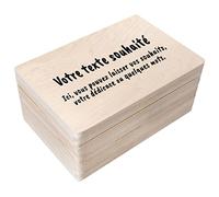 Creative Deco Cadeau Personnalisé Texte Désiré Boîte en Bois | Votre Cadeau Personnalisé Individuel avec n’Importe Quel Texte | Coffret Cadeau Personnalisable | Femmes, Hommes et Couples