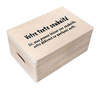 Creative Deco Cadeau Personnalisé Texte Désiré Boîte en Bois | Votre Cadeau Personnalisé Individuel avec n’Importe Quel Texte | Coffret Cadeau Personnalisable | Femmes, Hommes et Couples