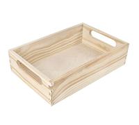 Creative Deco Caisse Bois Rangement | 29,5 x 19,5 x 6,5 cm (+/- 1cm) | Boîte de Rangement Bois avec Poignées | Boite Rangement Cuisine | Caisse de Rangement Bureau | Casier de Rangement