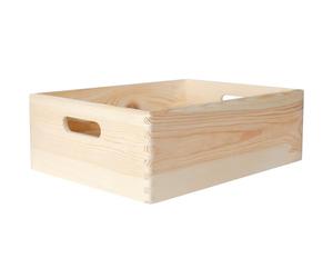 Creative Deco Caisse Bois Rangement | 40 x 30 x 14 cm (+/- 1cm) | Boîte de Rangement Bois avec Poignées | Boite Rangement Cuisine | Caisse de Rangement Bureau | Casier de Rangement