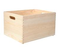 Creative Deco Caisse Bois Rangement 40 x 30 x 24 cm Boîte de Rangement Bois Cuisine Beige G