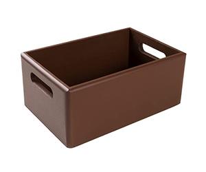 Creative Deco Caisse Bois Rangement Marron | 30 x 20 x 13 cm (+/- 1cm) | Boîte de Rangement Bois avec Poignées | Boite Rangement Cuisine | Caisse de Rangement Bureau | Casier de rangement
