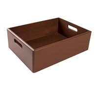 Creative Deco Caisse Bois Rangement Marron | 40 x 30 x 13 cm (+/- 1cm) | Boîte de Rangement Bois avec Poignées | Boite Rangement Cuisine | Caisse de Rangement Bureau | Casier de Rangement