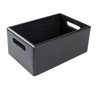 Creative Deco Caisse Bois Rangement Noir | 30 x 20 x 13 cm (+/- 1cm) | Boîte de Rangement Bois avec Poignées | Boite Rangement Cuisine | Caisse de Rangement Bureau | Casier de rangement
