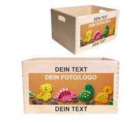 Creative Deco Caisse Bois Rangement Personnalisée avec Votre Photo + Texte | 40 x 30 x 24 cm (+/- 1cm) | Boîte en Bois avec Poignées | Cadeau Personnalisable | Coffret pour Femmes Hommes et Couple