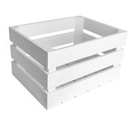 Creative Deco Caisse en Bois Blanc | 40 x 30 x 23 cm | Caisse | Rangement Bois | Caisse en Bois Vintage | Cagette Bois Deco | Cagette en Bois | Caisse en Bois Rangement | Boite Decoration