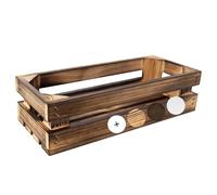 Creative Deco Caisse en Bois Flammé 34 x 14 x 9 cm Caisse Rangement Bois Vintage