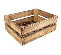 Creative Deco Caisse en Bois Flammé 40 x 30 x 15cm Caisse Rangement Bois Vintage