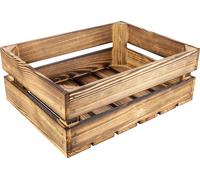 Creative Deco Caisse en Bois Flammé 40 x 30 x 15 cm Cagette Bois Deco Rangement BOIS
