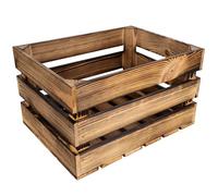 Creative Deco Caisse en Bois Flammé | 40 x 30 x 23 cm | Caisse