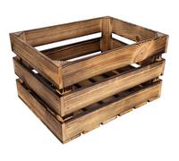 Creative Deco Caisse en Bois Flammé - Rangement Vintage 40 x 30 x 23 cm - Boîte Décoration