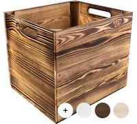 Creative Deco Caisse en Bois Flammé Compatible Étagères KALLAX 33 x 37 x 33 cm