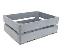 Creative Deco Caisse en Bois Gris 40 x 30 x 15 cm Cagette Bois Deco Rangement G