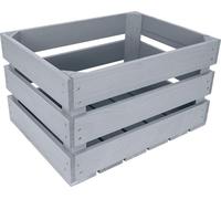 Creative Deco Caisse en Bois Gris 40 x 30 x 23 cm Caisse Rangement Bois Vintage Gris