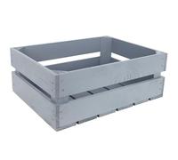 Creative Deco Caisse en bois grise 40 x 30 x 15 cm | Polie | Caisse à fruits, à vin, à pommes | Boîte cadeau, coffre à jouets