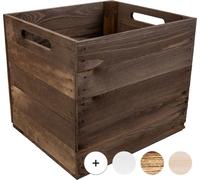 Creative Deco Caisse en Bois Marron Compatible Étagères KALLAX et EXPIDIT 33 x 37 x 33 cm Wengé G