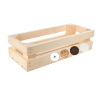 Creative Deco Caisse en Bois Naturel | 34 x 14 x 9 cm | Caisse Rangement Vintage | Cagette Bois Deco | Boite Decoration